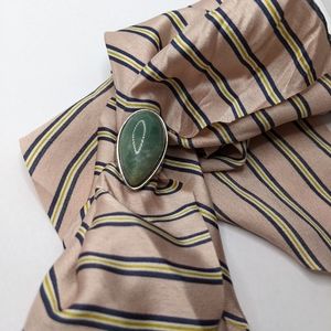 Green Jasper teardrop ring